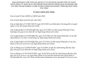 Quyết định 04/2014/QĐ-UBND Quy chế tạo lập sử dụng nguồn vốn từ Ngân sách tỉnh Tây Ninh