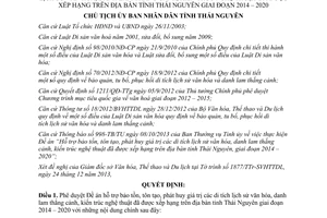 Quyết định 321/QĐ-UBND 2014 hỗ trợ bảo tồn tôn tạo phát huy giá trị di tích lịch sử Thái Nguyên