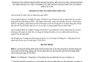 Quyết định 23/QĐ-TA 2014 phần mềm số hóa hồ sơ vụ án