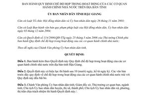 Quyết định 05/2014/QĐ-UBND chế độ họp cơ quan hành chính nhà nước Hậu Giang