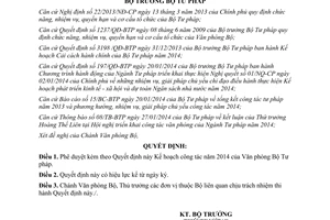 Quyết định 398/QĐ-BTP Kế hoạch công tác Văn phòng Bộ Tư pháp 2014