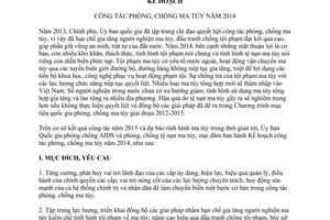 Kế hoạch 39/KH-UBQG công tác phòng chống ma túy năm 2014 Ủy ban Quốc gia phòng chống AIDS