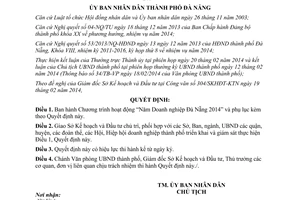 Quyết định 1136/QĐ-UBND Chương trình Năm doanh nghiệp Đà Nẵng 2014