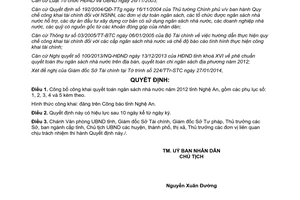 Quyết định 17/2014/QĐ-UBND công khai quyết toán Ngân sách nhà nước năm 2012 Nghệ An