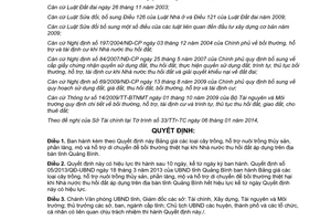 Quyết định 03/2014/QĐ-UBND Bảng giá cây trồng hỗ trợ bồi thường khi thu hồi đất Quảng Bình