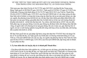 Chỉ thị 04/CT-UBND năm 2014 bảo đảm trật tự an toàn giao thông Thanh Hóa