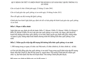 Nghị định 13/2014/NĐ-CP hướng dẫn Luật giáo dục quốc phòng an ninh