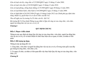 Thông tư 07/2014/TT-BYT Quy tắc ứng xử của công viên chức người lao động làm việc tại cơ sở y tế