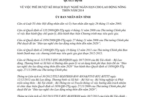 Quyết định 370/QĐ-UBND kế hoạch dạy nghề ngắn hạn cho lao động nông thôn Thừa Thiên Huế