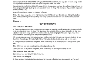 Thông tư 04/2014/TT-NHNN công khai minh bạch thông tin Công ty Quản lý tài sản tổ chức tín dụng