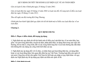 Nghị định 14/2014/NĐ-CP hướng dẫn Luận điện lực về an toàn điện