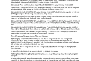 Thông tư 29/2014/TT-BTC sửa đổi Thông tư 205/2010/TT-BTC trị giá hải quan hàng hóa xuất nhập khẩu