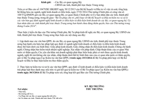 Công văn 481/BTP-KTrVB 2014 kiểm tra văn bản quy phạm pháp luật kinh doanh có điều kiện