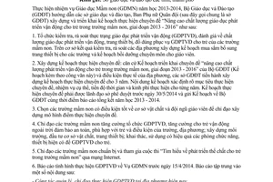 Công văn 808/BGDĐT-GDMN năm 2014 Nâng cao chất lượng giáo dục phát triển vận động trẻ mầm non