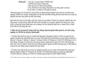 Công văn 161/SXD-HĐXD 2014 kiểm tra công tác nghiệm thu công trình hạng mục công trình Bắc Giang