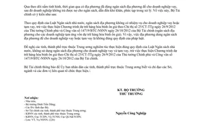 Công văn 2421/BTC-NSNN 2014 không sử dụng ngân sách cho doanh nghiệp vay tạm vay Bộ Tài chính