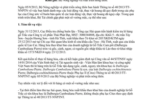 Công văn 2496/BTC-TCHQ xử lý lô hàng gỗ Trắc Công ty cổ phần Thái Phát Đạt