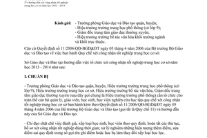 Công văn 513/GDĐT-KTKDCLGD 2014 xét tốt nghiệp trung học cơ sở 2013 - 2014 Hồ Chí Minh