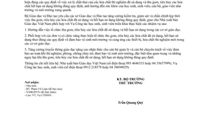 Công văn 498/BGDĐT-CTHSSV năm 2014 tiêu hủy hóa chất hết hạn sử dụng cung ứng thiết bị trường học