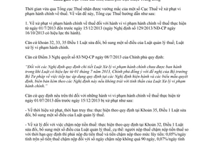 Công văn 375/TCT-PC xử phạt vi phạm hành chính về thuế 2014