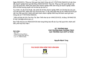 Công văn 1200/TCHQ-VNACCS 2104 đính chính số liệu doanh nghiệp tham gia Hệ thống VNACCS/VCIS