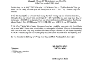 Công văn 1884/BTC-TCHQ năm 2014 thời hạn nộp hồ sơ xét hoàn thuế không thu thuế