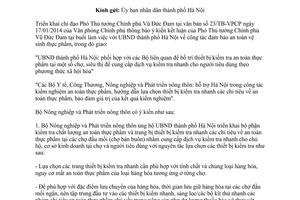 Công văn 456/BNN-QLCL năm 2014 kiểm nghiệm an toàn thực phẩm chợ đầu mối nông sản thực phẩm