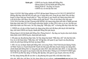 Công văn 124/SXD-QLHĐXD 2014 hướng dẫn lập Quy chế quản lý quy hoạch xây dựng nông thôn mới Quảng Bình