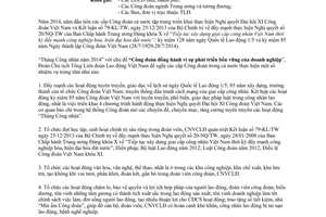 Công văn 181/TLĐ triển khai Tháng Công nhân năm 2014