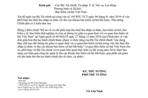 Công văn 235/TTg-KTTH xây dựng Quy chế phối hợp cơ quan thuế  bảo hiểm xã hội