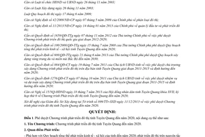 Quyết định 98/QĐ-UBND năm 2014 phê duyệt Chương trình phát triển đô thị Tuyên Quang đến 2020