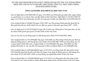 Quyết định 209/QĐ-BHXH 2014 quyết thủ tục hành chính TCVN ISO 9001:2008 chính sách bảo hiểm xã hội