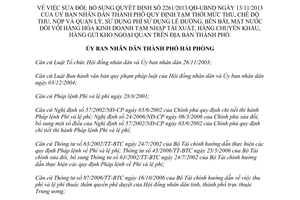 Quyết định 492/2014/QĐ-UBND phí sử dụng bến bãi với hàng tạm nhập tái xuất Hải Phòng