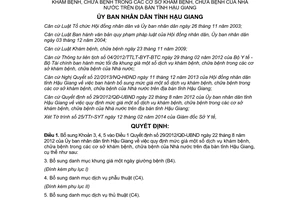 Quyết định 10/2014/QĐ-UBND bổ sung 29/2012/QĐ-UBND mức giá dịch vụ khám chữa bệnh Nhà nước Hậu Giang