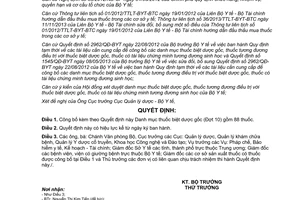 Quyết định 814/QĐ-BYT năm 2014 công bố Danh mục thuốc biệt dược gốc Đợt 10