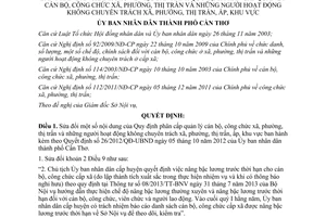 Quyết định 03/2014/QĐ-UBND sửa đổi Quyết định 26/2012/QĐ-UBND phân cấp quản lý cán bộ xã Cần Thơ