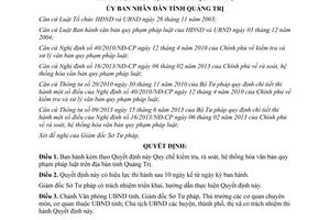 Quyết định 13/2014/QĐ-UBND kiểm tra rà soát hệ thống hóa văn bản pháp luật Quảng Trị