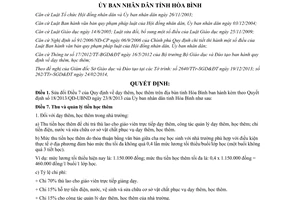 Quyết định 06/2014/QĐ-UBND sửa đổi Điều 7 Quy định dạy học thêm Hòa Bình 18/2013/QĐ-UBND