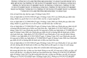 Thông tư 06/2014/TT-BGDĐT sửa đổi Quy chế tuyển sinh đại học cao đẳng hệ chính quy
