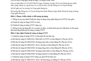 Thông tư 03/2014/TT-BTTTT Chuẩn kỹ năng sử dụng công nghệ thông tin