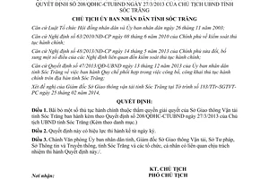 Quyết định 181/QĐHC-CTUBND 2014 bãi bỏ thủ tục hành chính Sở Giao thông Vận tải Sóc Trăng