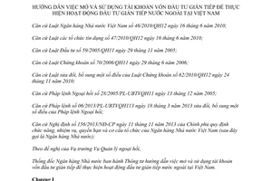 Thông tư 05/2014/TT-NHNN mở sử dụng tài khoản vốn đầu tư gián tiếp nước ngoài