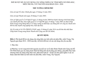 Quyết định 368/QĐ-TTg Đề án xây dựng cầu nông thôn tỉnh miền núi phía Bắc miền Trung Tây Nguyên