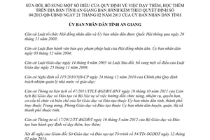 Quyết định 08/2014/QĐ-UBND sửa đổi dạy học thêm An Giang 04/2013/QĐ-UBND