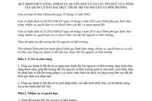 Quyết định 21/2014/QĐ-TTg chức năng nhiệm vụ cơ cấu tổ chức Tổng cục Quản lý đất đai