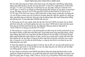 Chỉ thị 11/2014/CT-UBND thực hiện công tác kê khai minh bạch tài sản thu nhập tỉnh Thừa Thiên Huế