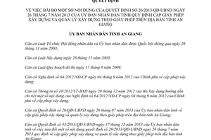 Quyết định 351/QĐ-UBND 2014 bãi bỏ sửa đổi cấp giấy phép xây dựng An Giang