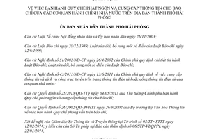 Quyết định 596/2014/QĐ-UBND Quy chế phát ngôn cung cấp thông tin báo chí hành chính nhà nước Hải Phòng