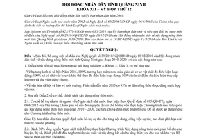 Nghị quyết 129/2014/NQ-HĐND sửa đổi 39/2010/NQ-HĐND xây dựng nông thôn mới Quảng Ninh