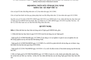 Nghị quyết 131/NQ-HĐND 2014 chấm dứt hiệu lực Nghị quyết Hội đồng nhân dân Quảng Ninh